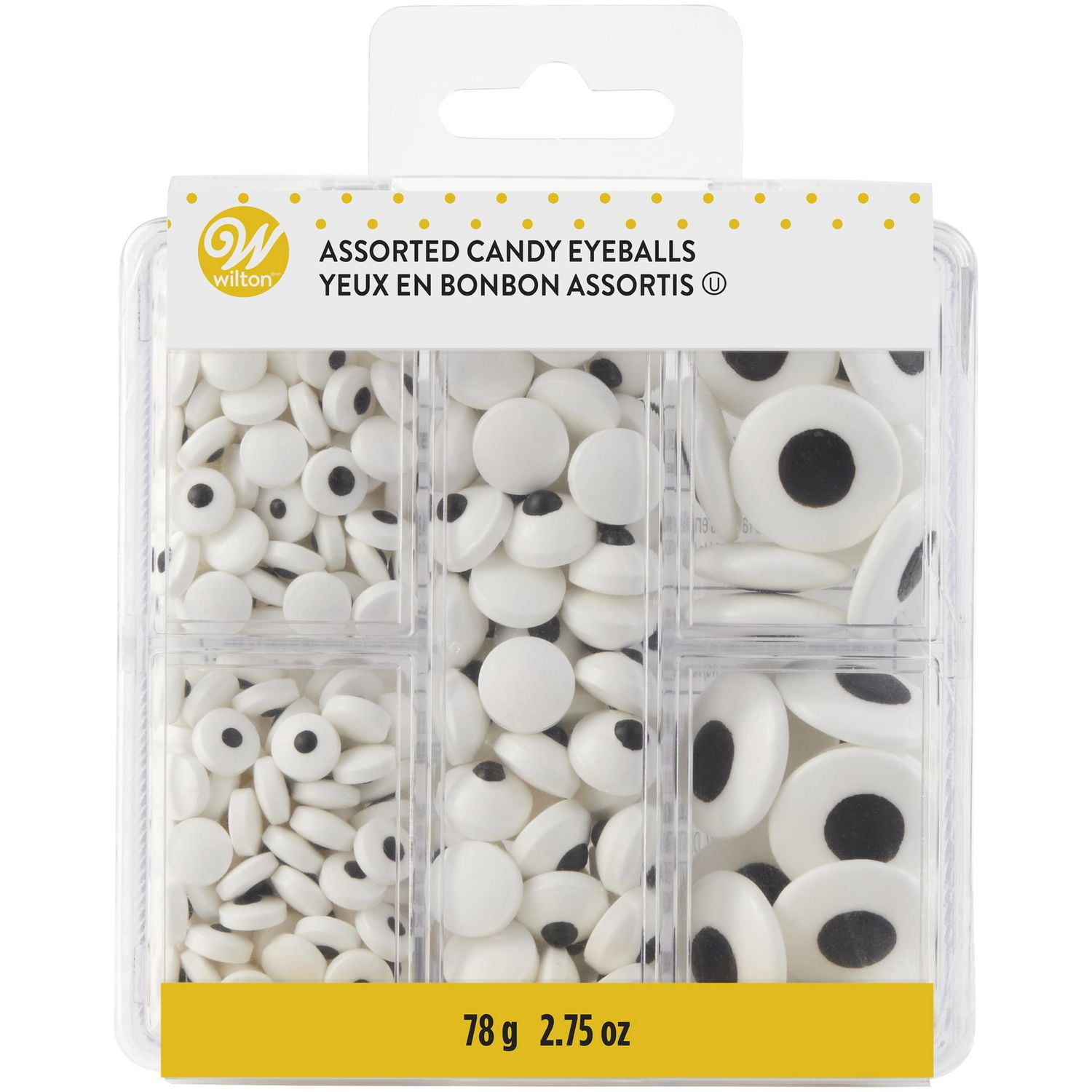 Wilton White Candy Eyeballs, Assorted Eyeball Box 