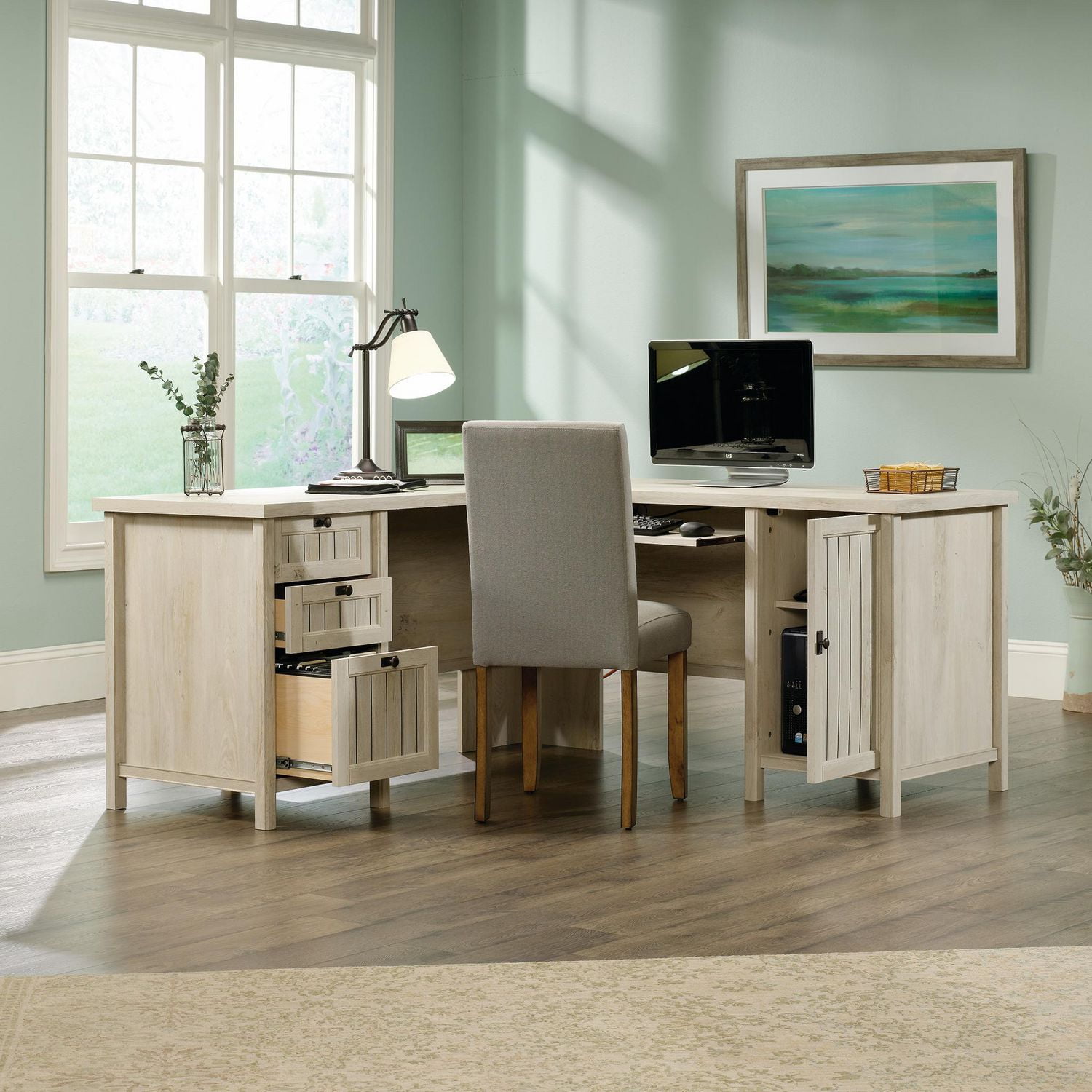 Sauder chalked online chestnut desk