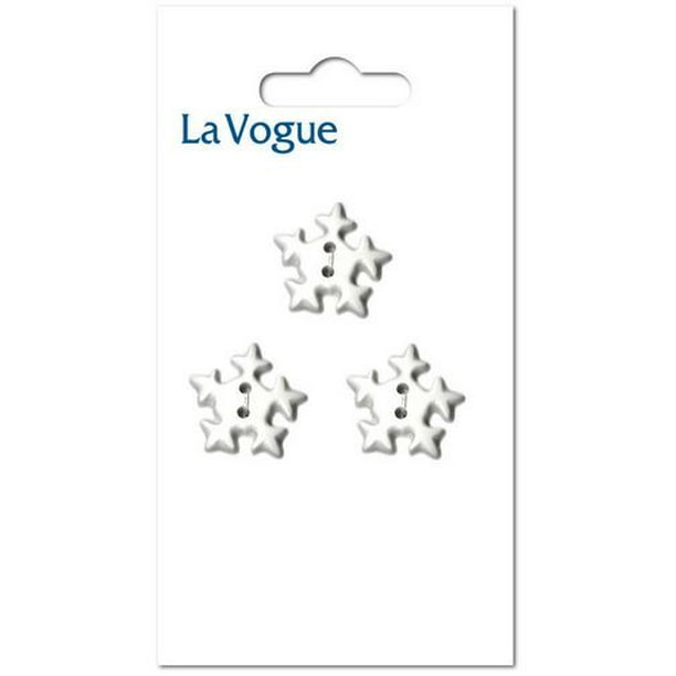 La Vogue 15 mm bouton à 2 trous - flocon de neige