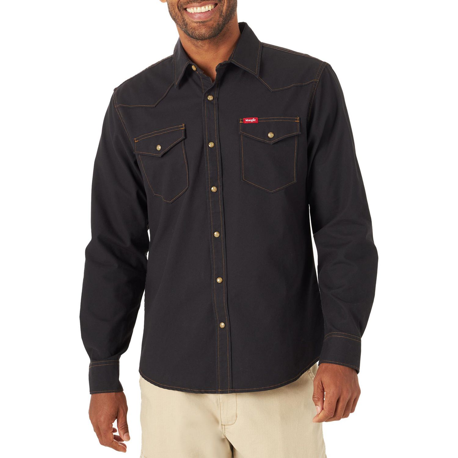 Wrangler Men's Long Sleeve Canvas Shirt | Walmart Canada