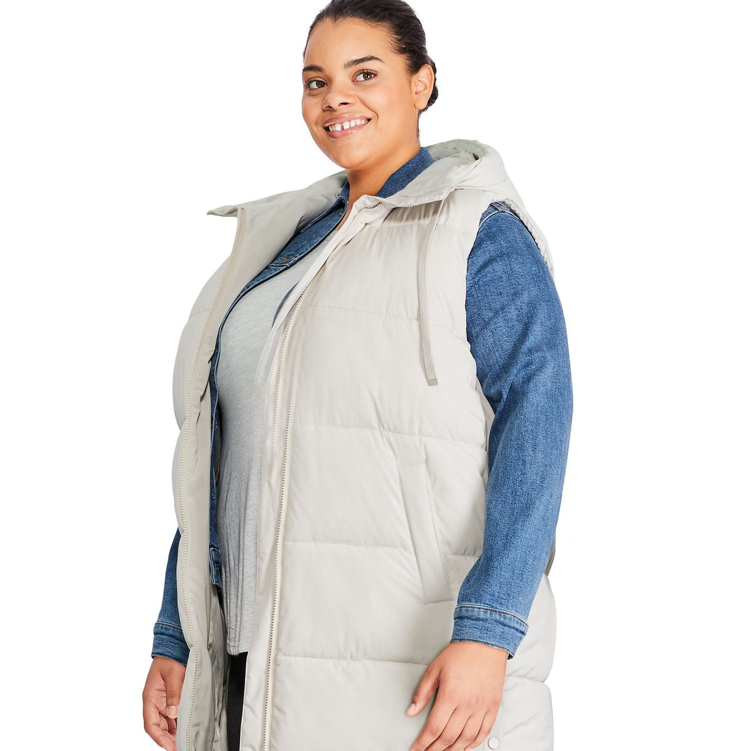 George Plus Women's Long Quilted Vest, Sizes 1X-4X
