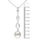 Pendentif stylisé Miabella avec perle d'eau douce cultivée blanche en forme de bouton de 10,5 à 11 mm en argent sterling – image 2 sur 3
