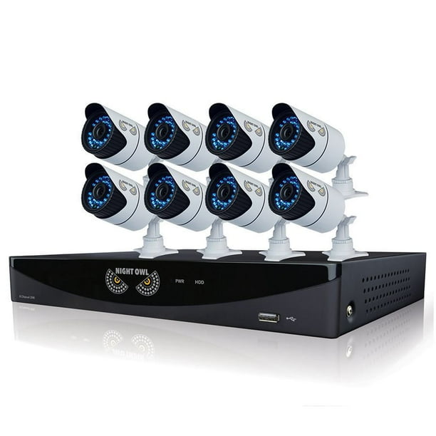 Système de sécurité vidéo Night Owl à 8 canaux avec 8 caméras Bullet haute résolution 900 TVL