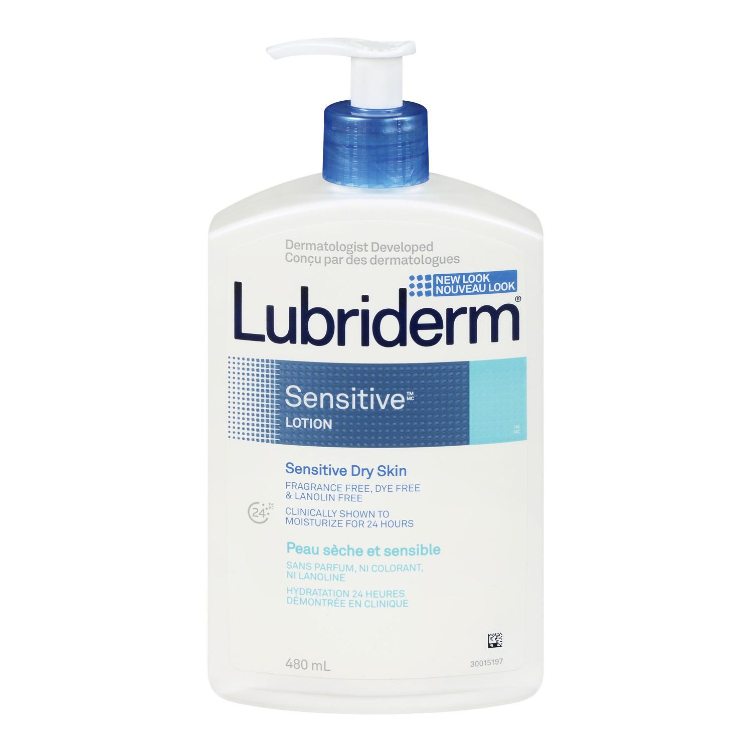 Lubriderm Unscented Body Lotion for Sensitive and Dry Skin, Fragrance Free