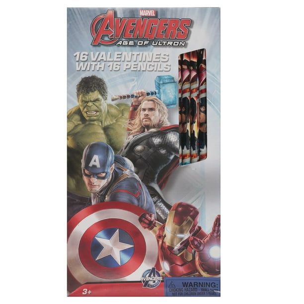 Cartes de Saint-Valentin Avengers L'Ère d'Ultron avec crayons de Paper Magic