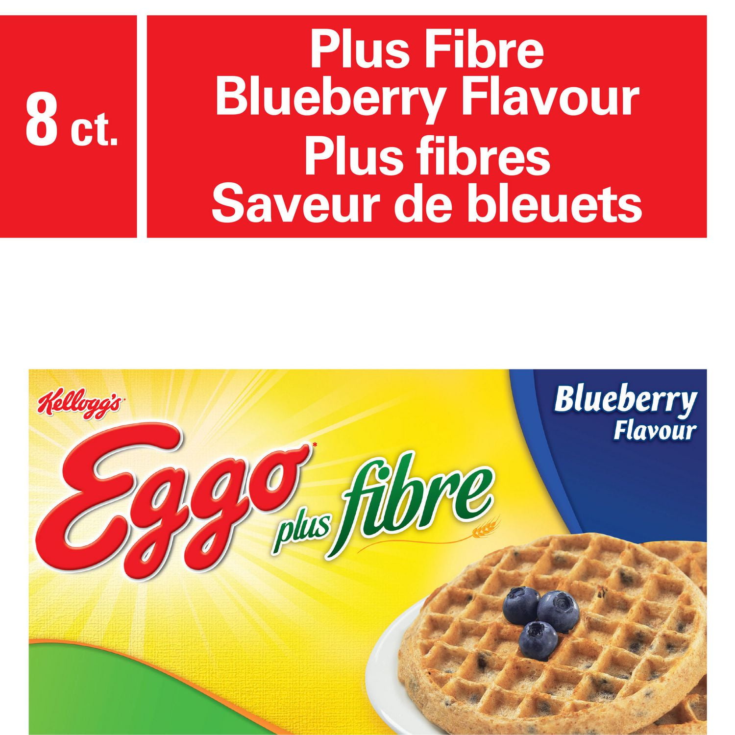 Eggo plus Fibre Blueberry Flavour, 280g (8 Waffles) Walmart Canada