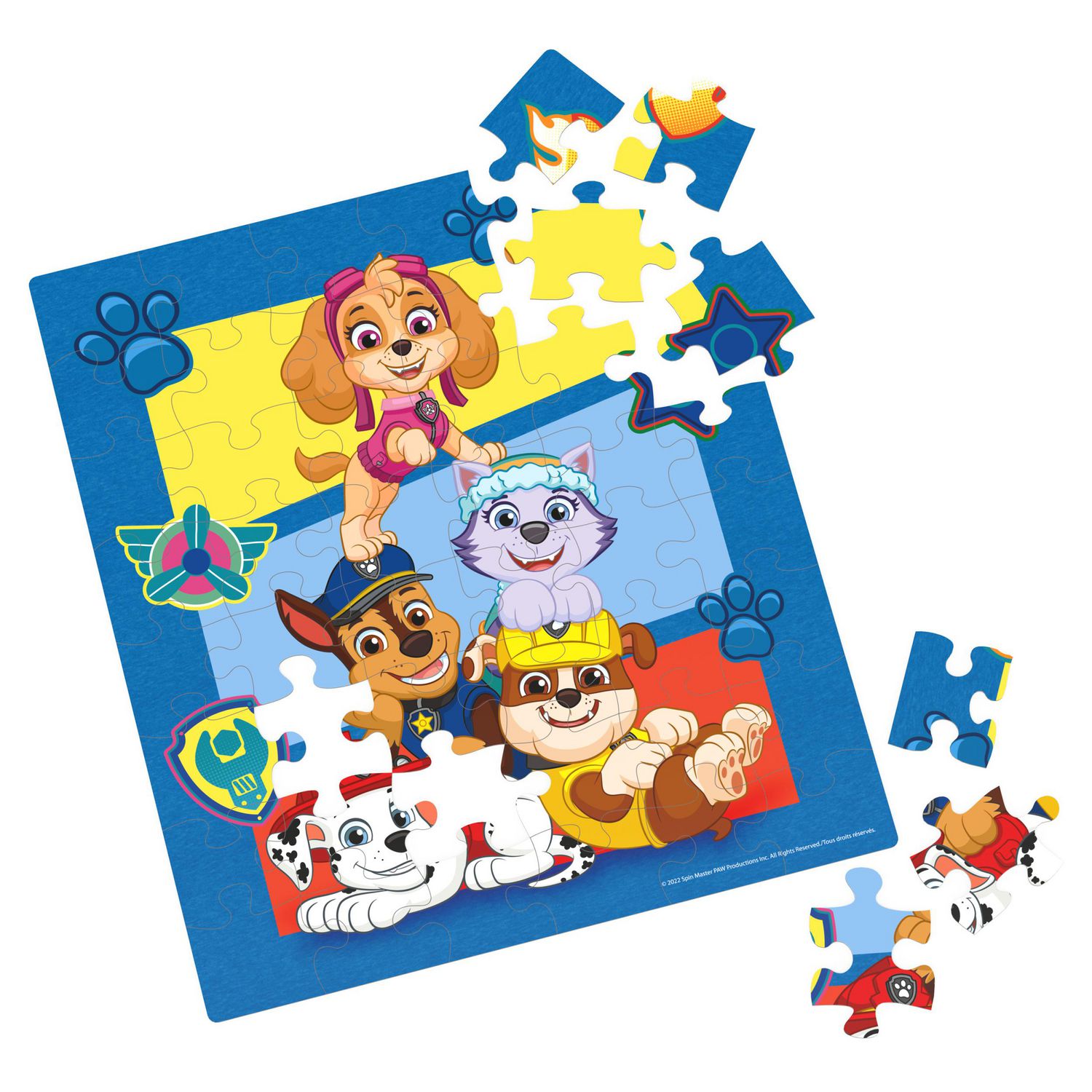 Pat'Patrouille, Puzzle facile de 48 pièces avec Chase, Marcus, Stella,  Ruben et Everest, Activité d'apprentissage basée sur la série télé, pour  les enfants à partir de 3 ans 