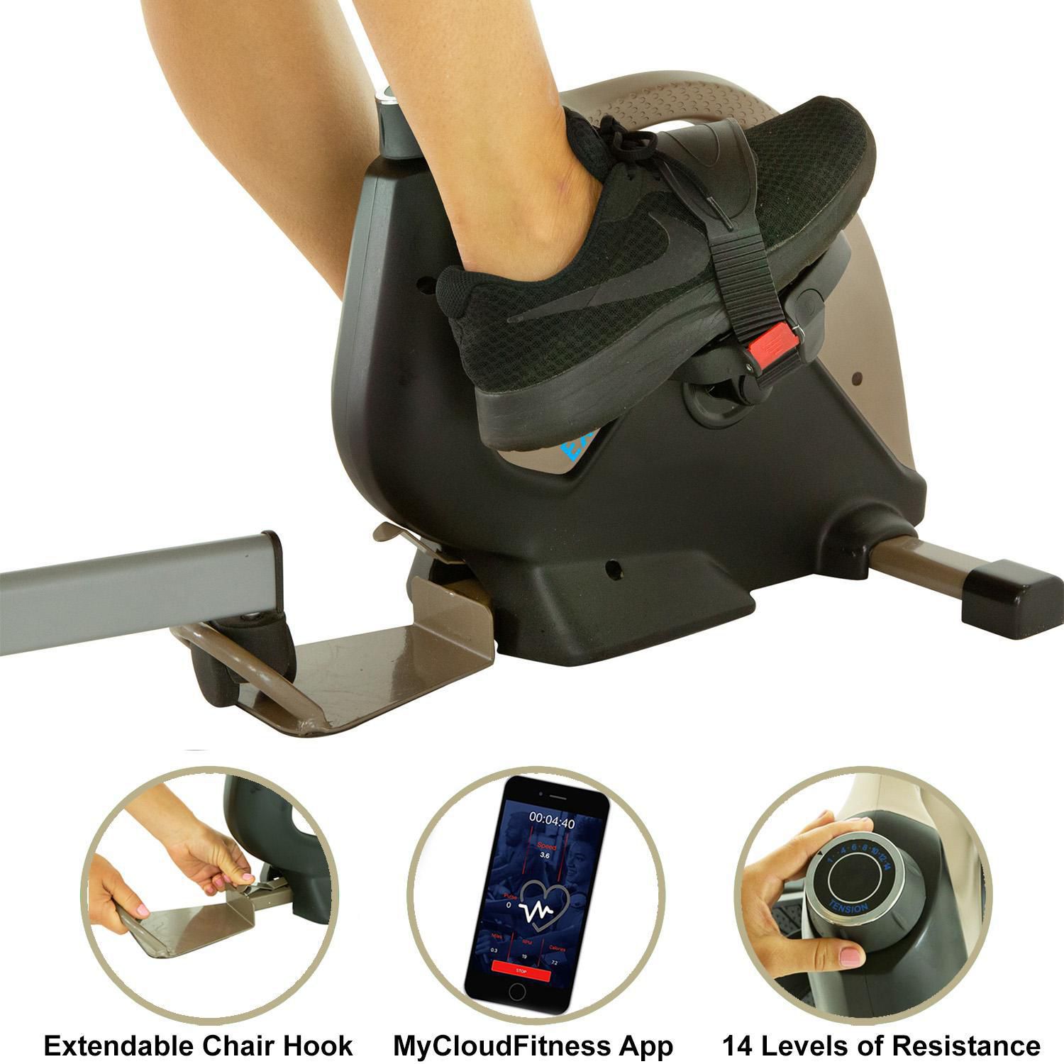 Exerpeutic 900 Exerwork Bluetooth Under Desk Exercise Bike With