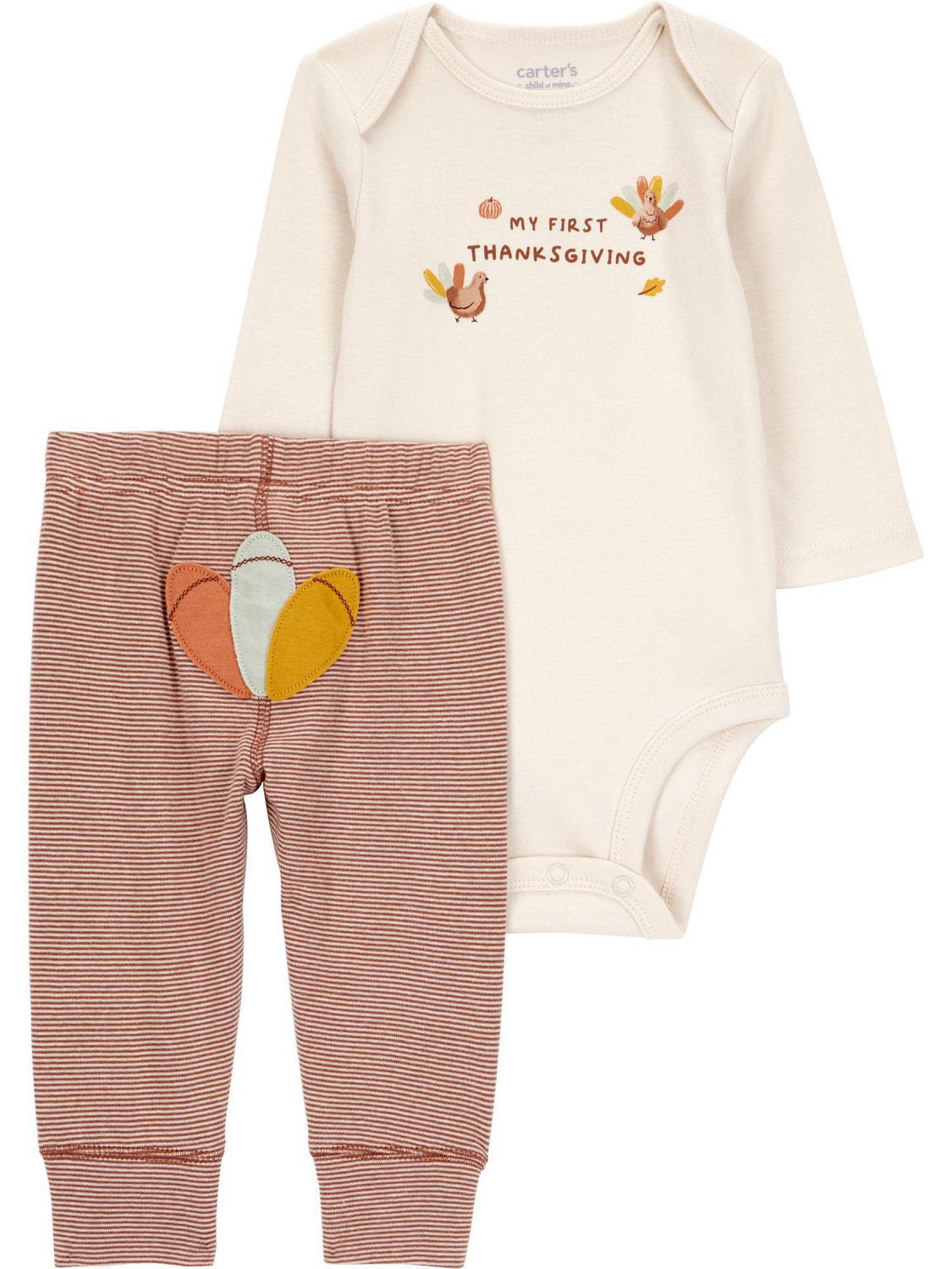 Carter's Child of Mine Baby Unisex Bodysuit Pant Set - My First Thanksgiving