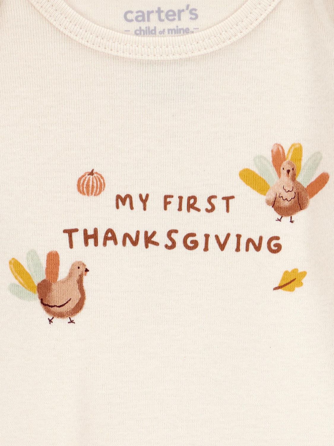 Carter's Child of Mine Baby Unisex Bodysuit Pant Set - My First Thanksgiving