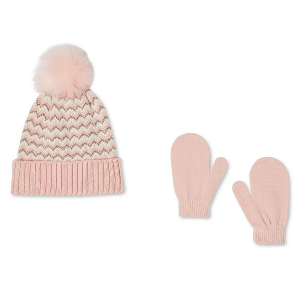 Toddler Girls' Hat and Mitts 2Piece Set, One Size Walmart.ca