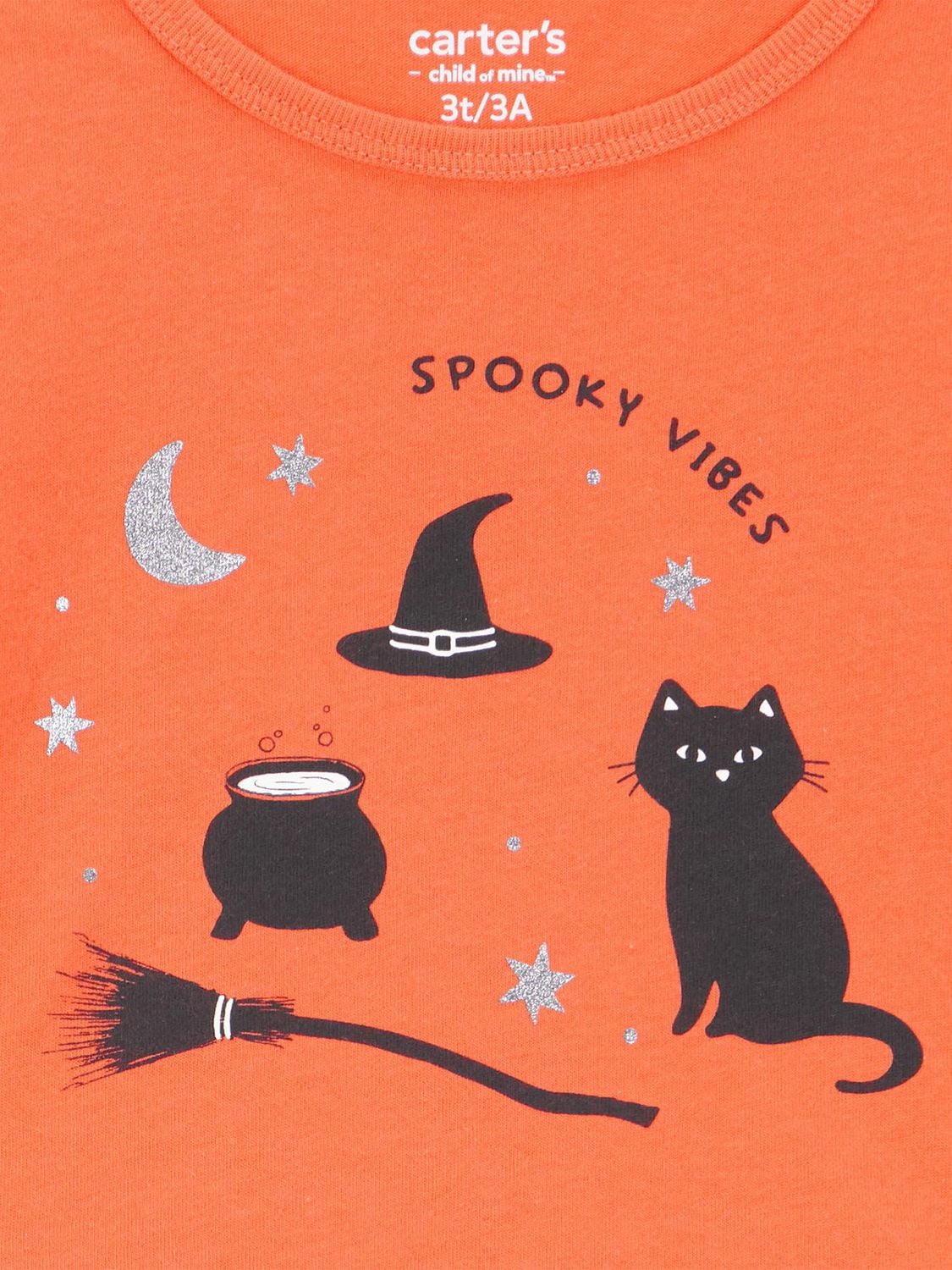 Carter's Child of Mine Toddler Girls' 2-Piece Orange Cat Set, Sizes: 2T - 5T