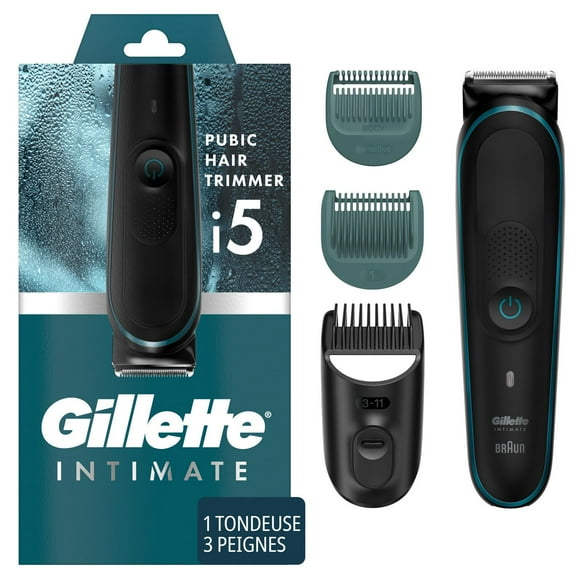 Gillette Intimate Men’s Pubic Hair Trimmer, SkinFirst Pubic Hair Trimmer For Men, Waterproof, Cordless For Wet/Dry Use, Shaver For Men, Lifetime Sharp Blades, 1CT