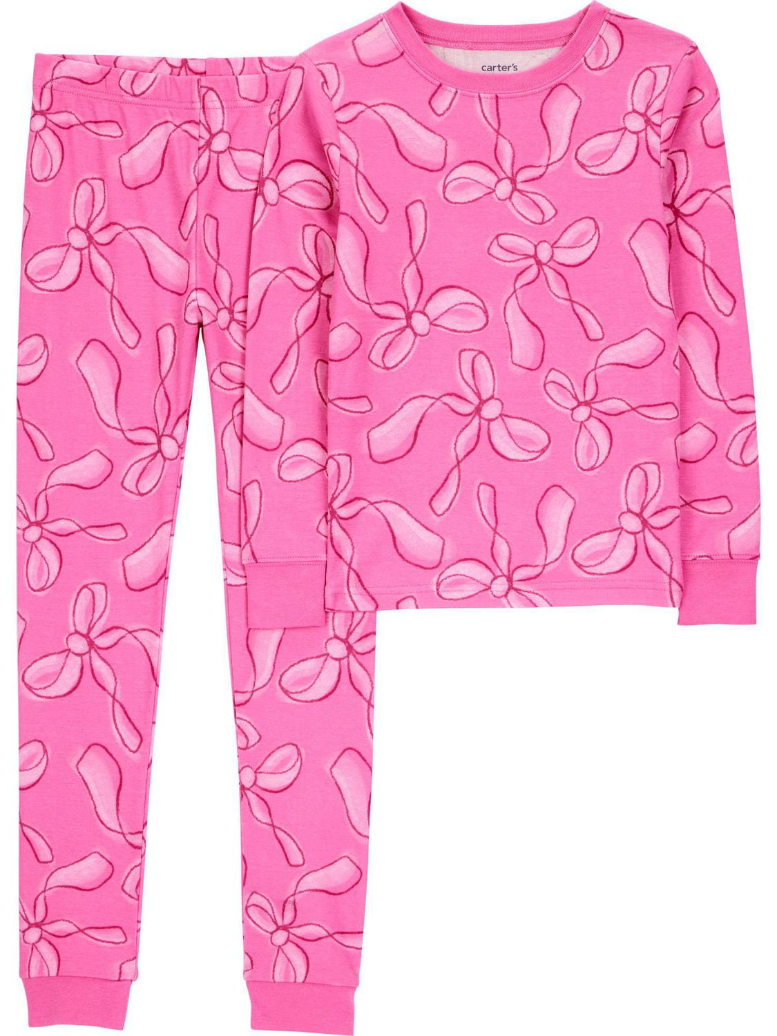 Carter's Child of Mine Big Kid Girls' 2-Piece Pajama - Pink Bows