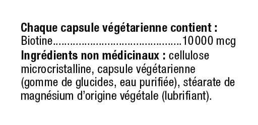 Webber Naturals® Biotin 10 000 Mcg  Extra Strength, 45 Vegetarian capsules