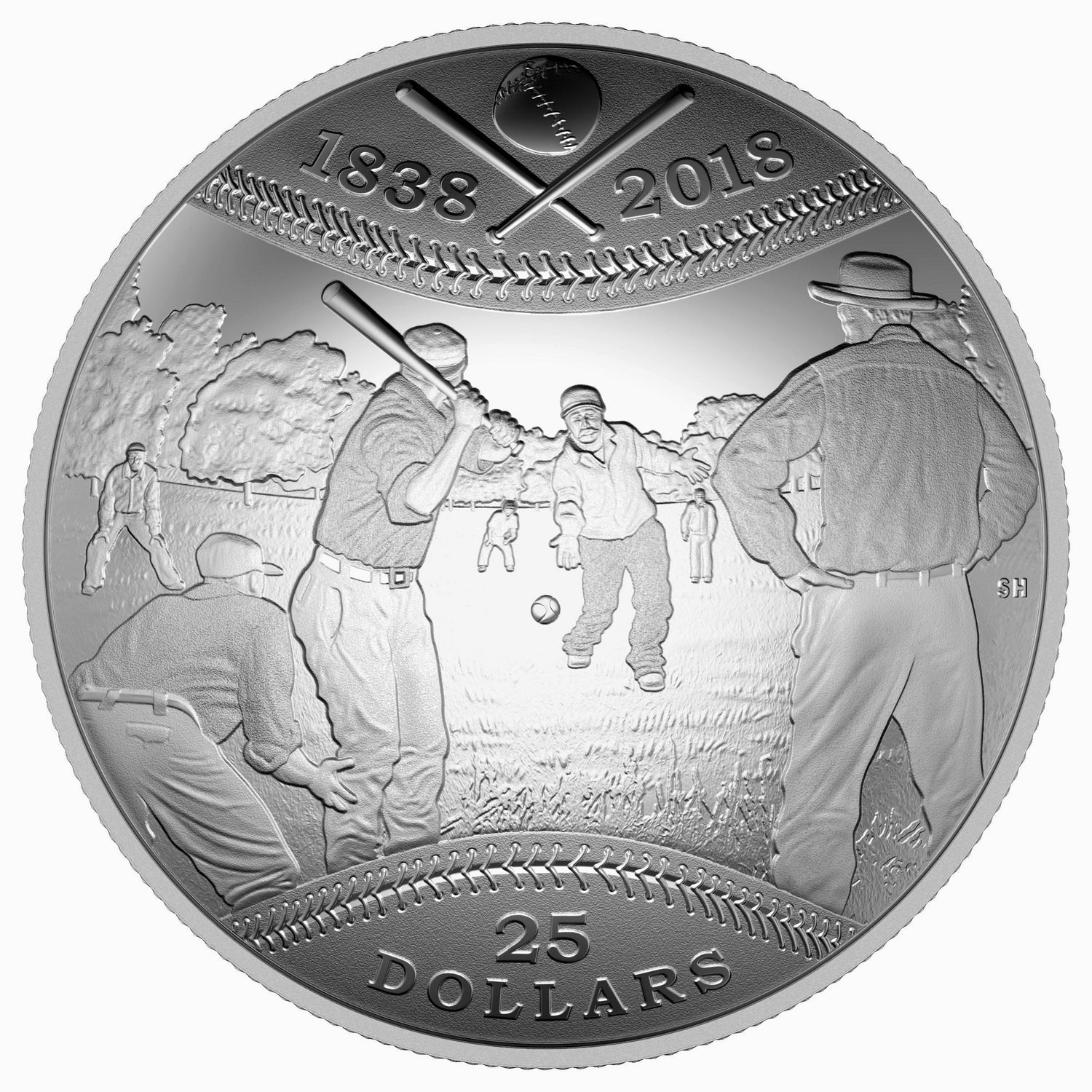 Canadian Baseball Fine Silver Coin by The Royal Canadian Mint 180th
