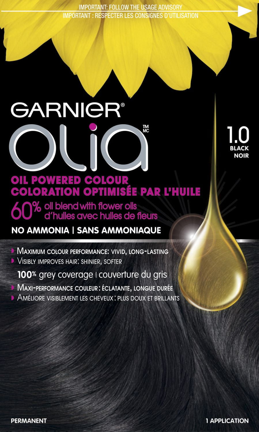 Garnier Olia No Ammonia Oil Powered Permanent Hair Colour, 1 Pack ...