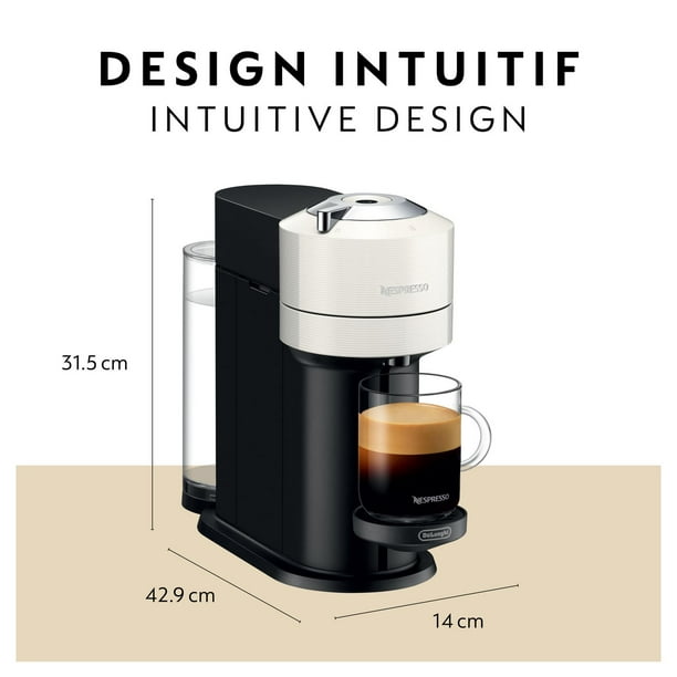 Machine à café et espresso Vertuo Next de Nespresso par De'Longhi, Blanc 
