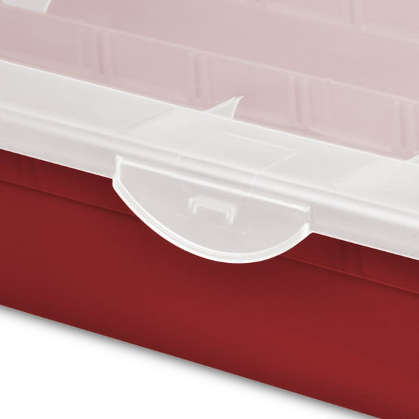 Sterilite Adjustable Red Ornament Case, 1 box 