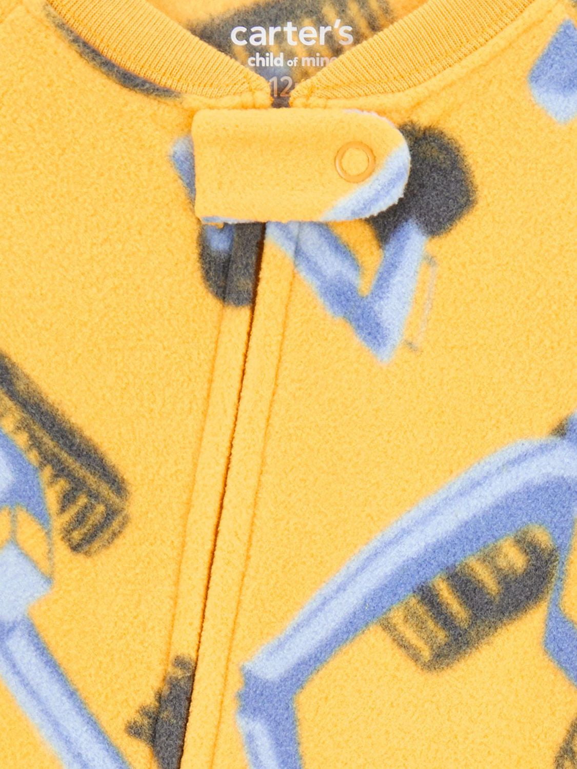 Carter's Child of Mine Toddler Boys' 1-Piece Pajama - Yellow Construction, Sizes: 6/9 Months 5T