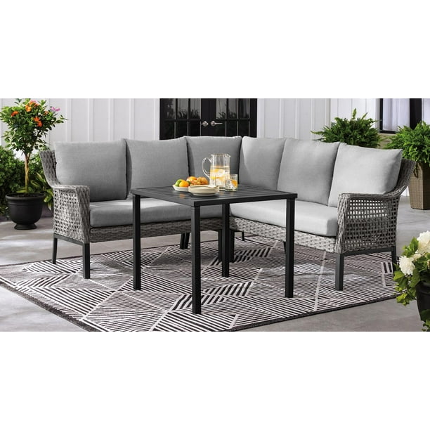 HOMETRENDS Belmont 4Piece Patio Sectional Set Grey Walmart.ca