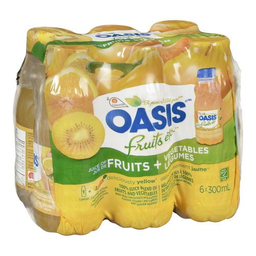 Jus Délicieusement Jaune Oasis Fruits Etc, 6x300ML Jus Délicieusement Jaune Oasis Fruits Etc, 6x300ML