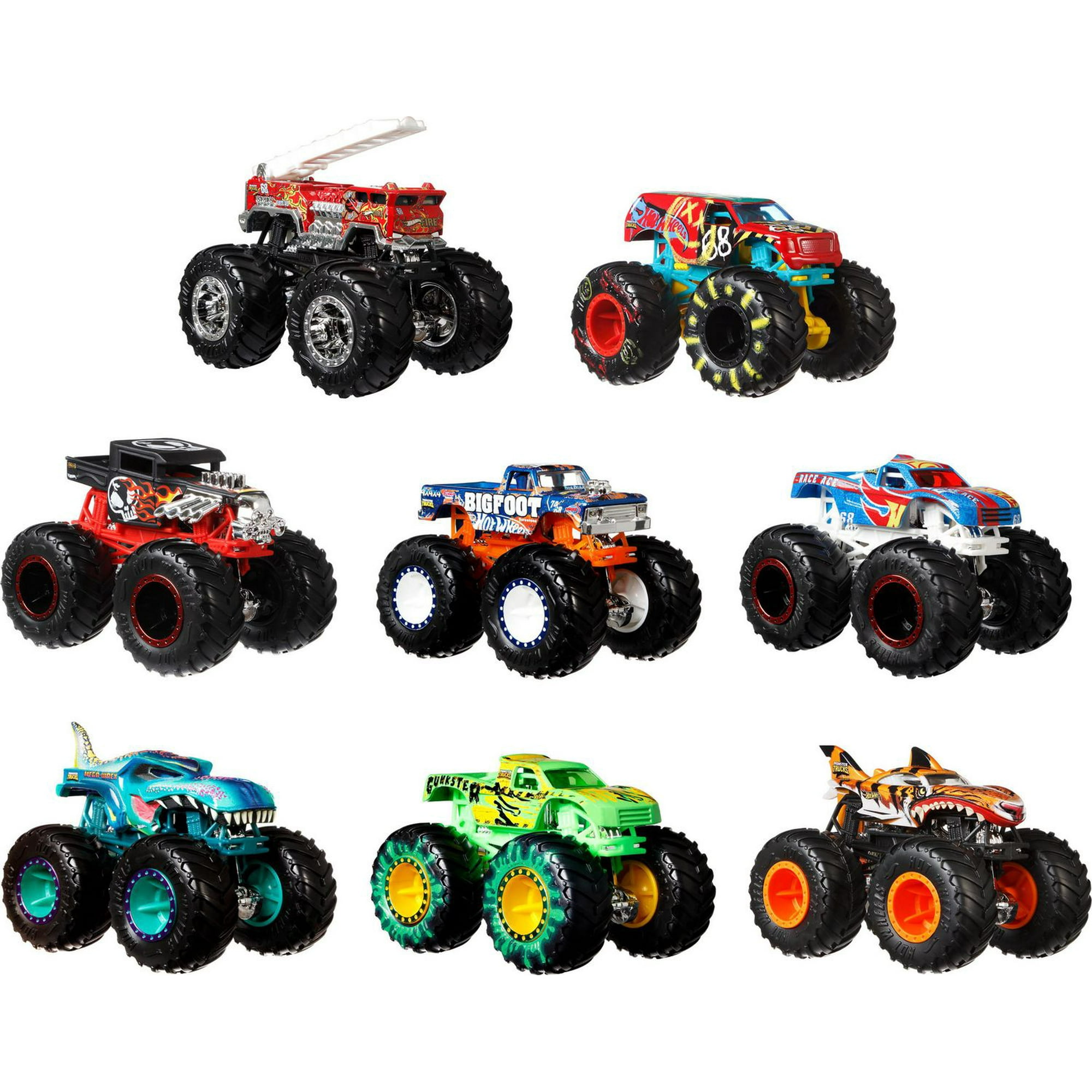Hot Wheels Monster Trucks Live 8-Pack, Toy Trucks, Gift for Kids 3 Years &  Up 