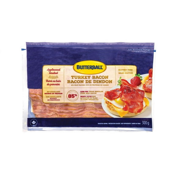 Butterball Applewood Smoked Turkey Bacon, Turkey Bacon