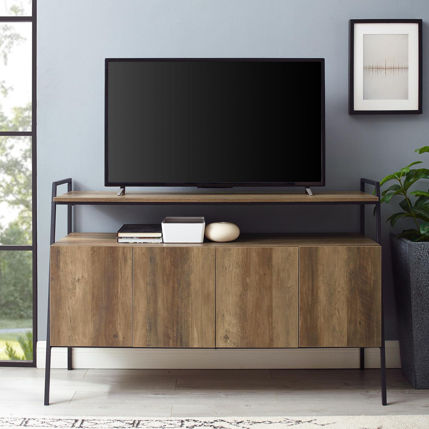Modern Industrial TV Stand with Storage for TV's up to 56" Reclaimed