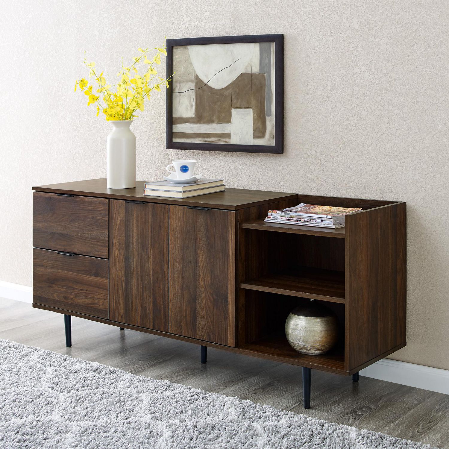 Mid Century Modern Tv Stand And Storage Console For Tv S Up To 64