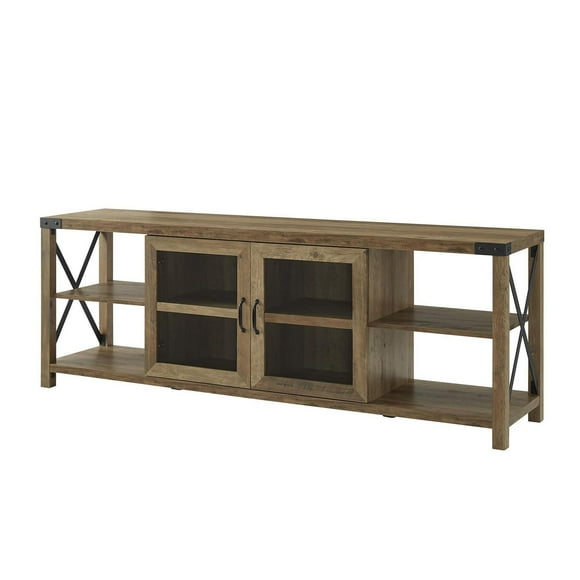 Support pour téléviseur métal en X de style campagnard de 177,8 cm (70 po) - Bois de grange récupéré