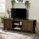 Meuble de télévision en bois de 177,8 cm (70 po) de style campagnard moderne - Noyer foncé – image 3 sur 9