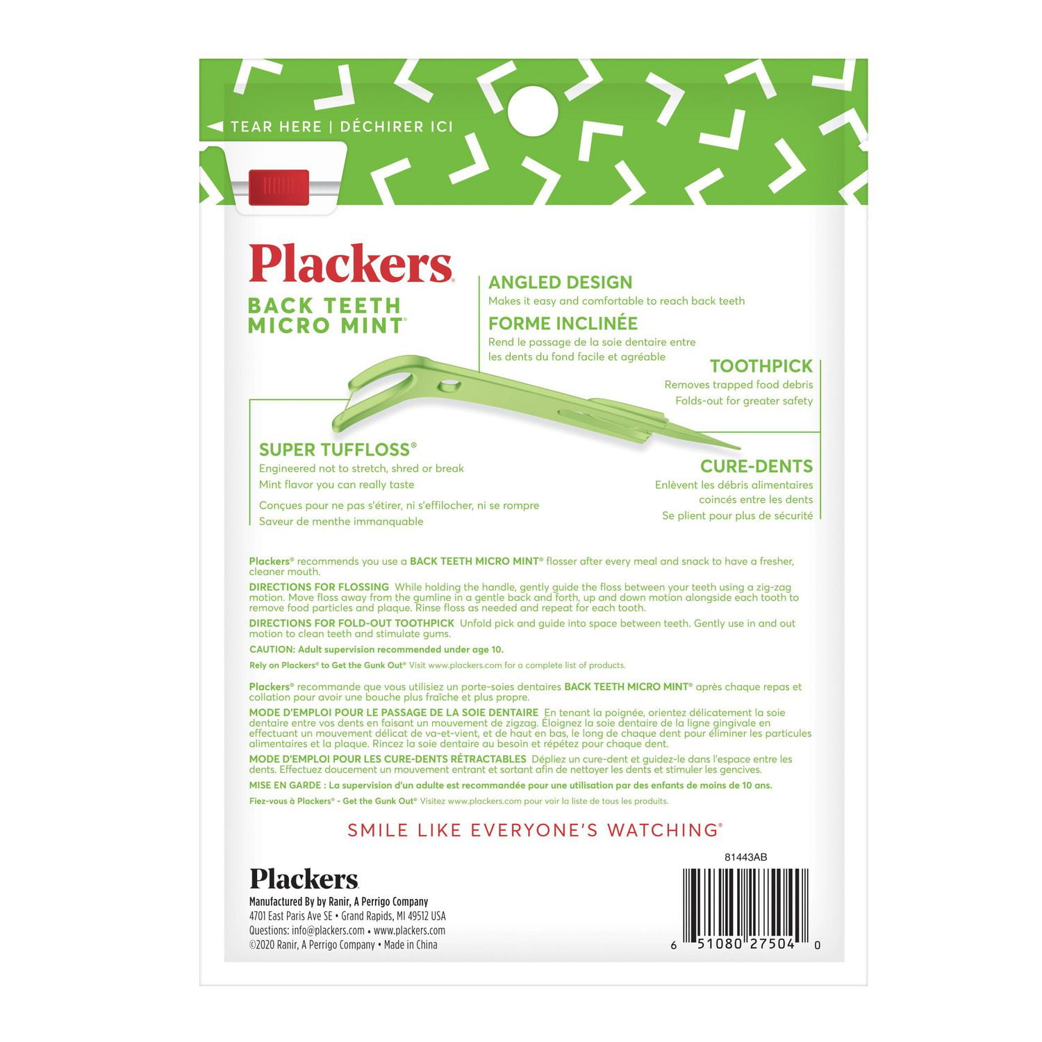 Plackers Micro Mint Dental Floss, 150 ct