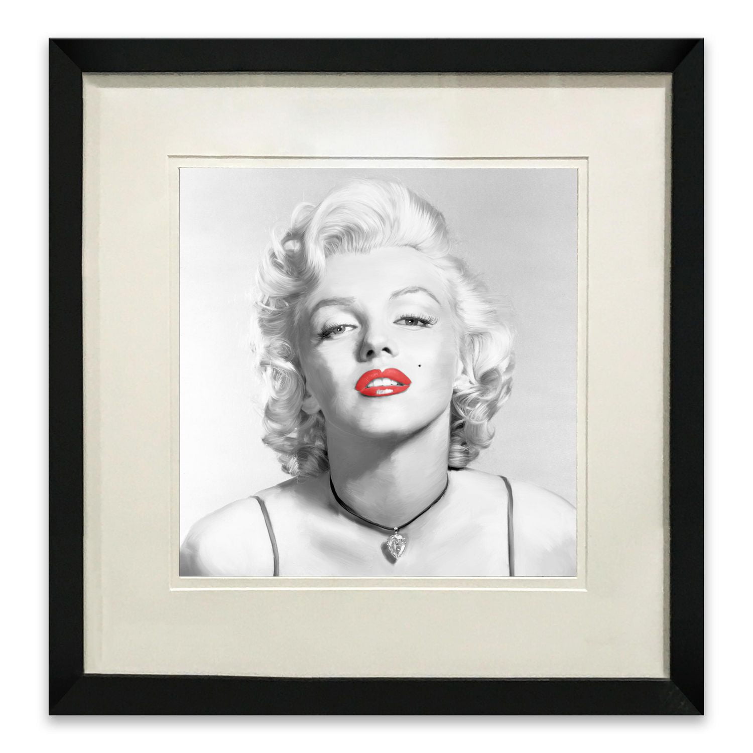 Artissimo Designs The Look Of Love Red Lips Framed Paper Print With 