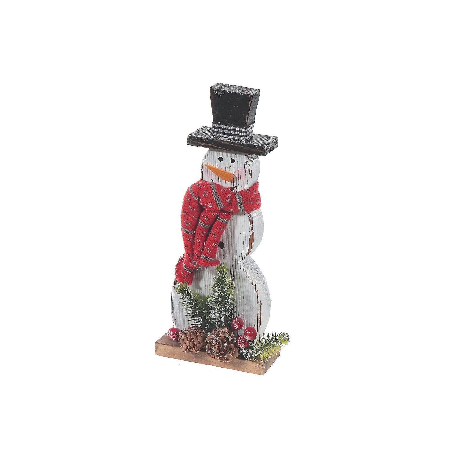 Wooden Snowman Figurine With Pine Needle Décor | Walmart Canada