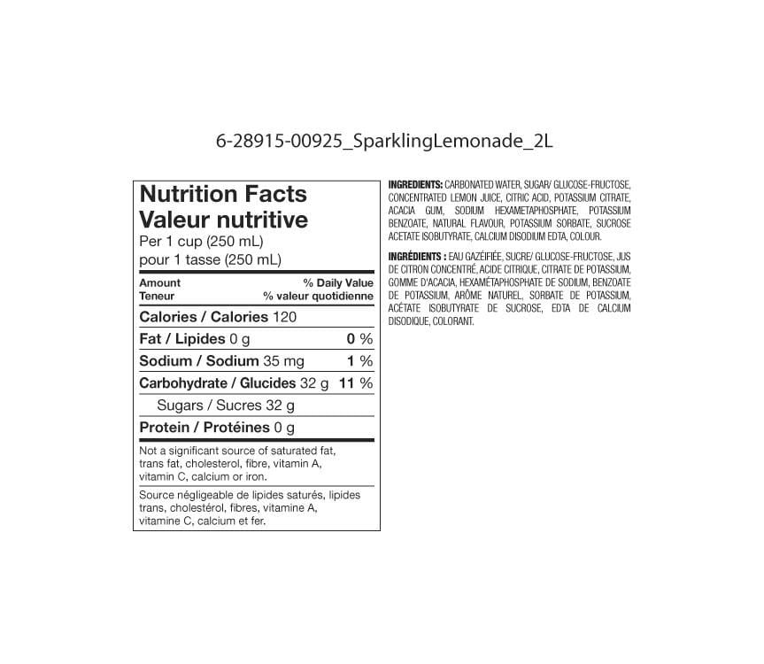 Great Value Sparkling Lemonade Walmart Canada