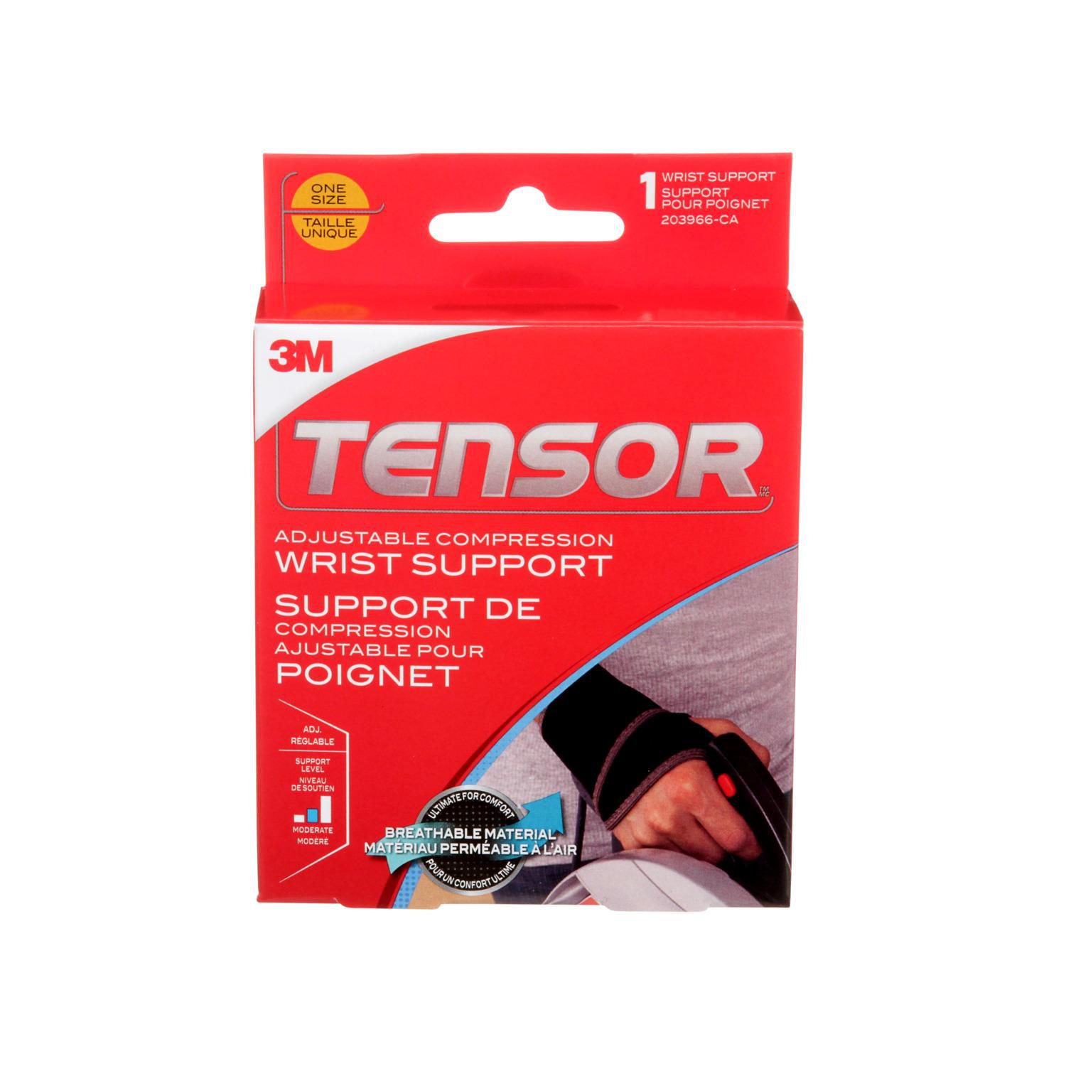 Tensor™ Adjustable Compression Wrist Support, black, adjustable