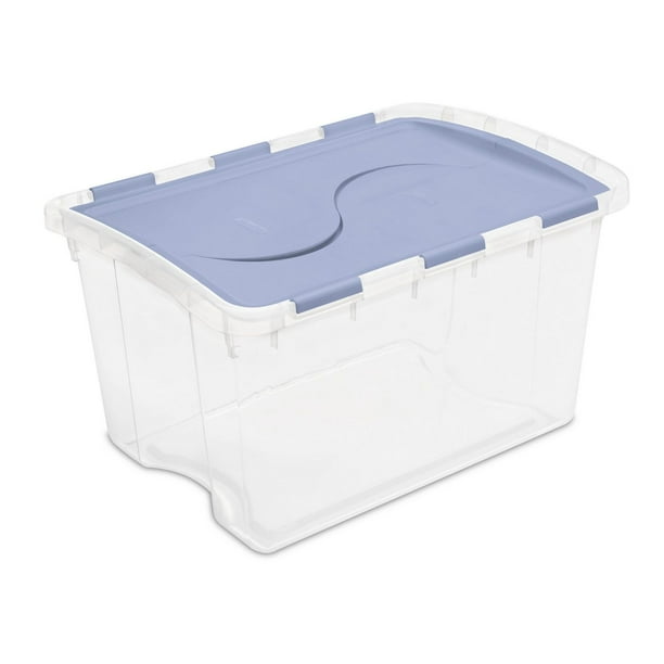 Sterilite 45L Hinged Lid Storage Box- Blue - Walmart.ca