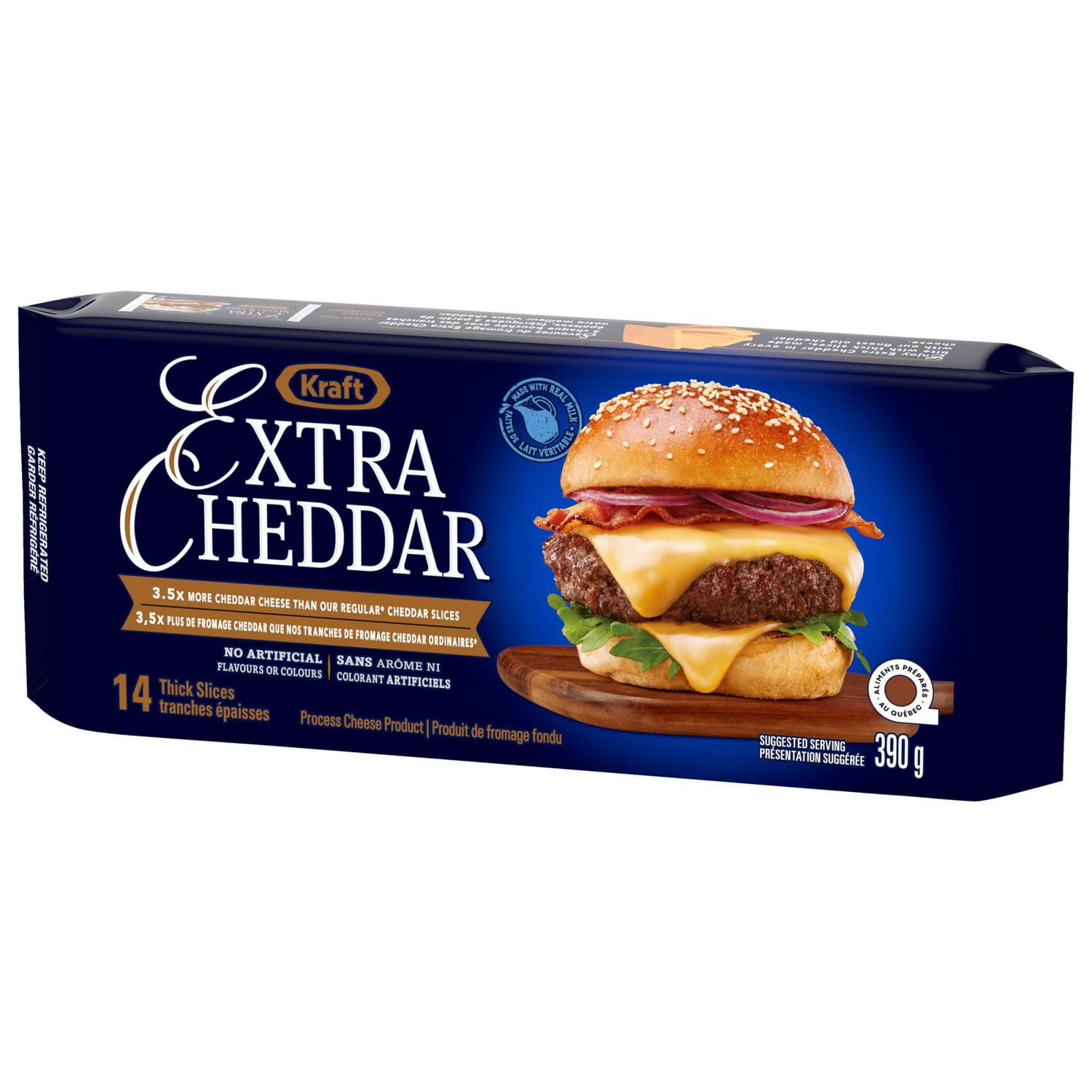 Tranches De Fromage Fondu Extra Cheddar 390 g