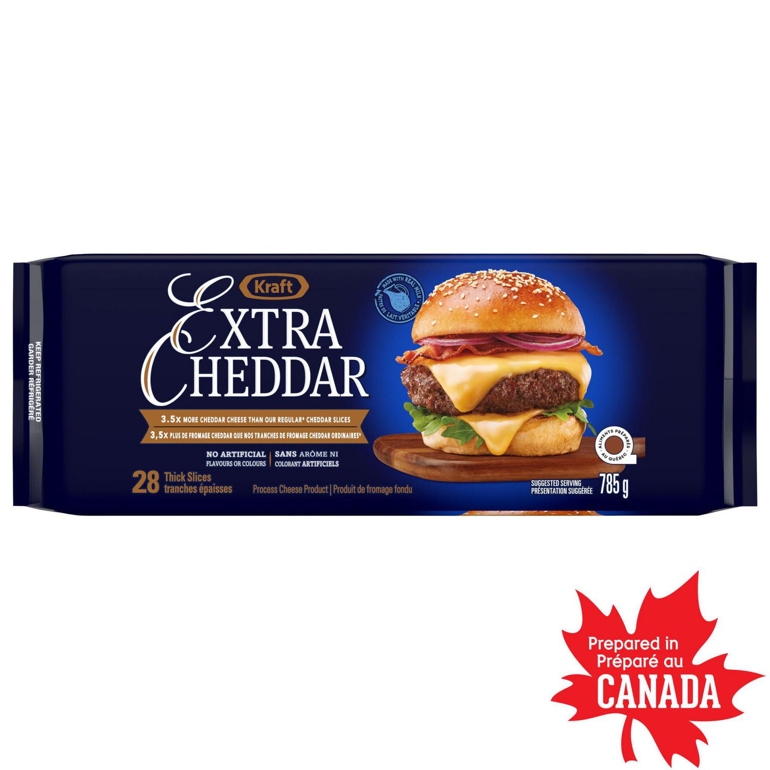 Tranches de fromage Extra Cheddar Kraft 785g