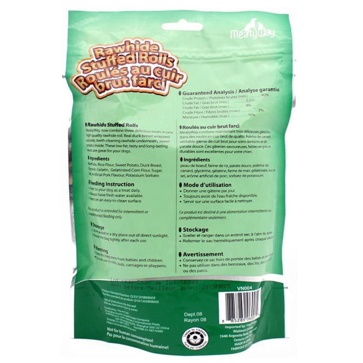 MeatyWay Rawhide Stuffed Rolls Dog Treats