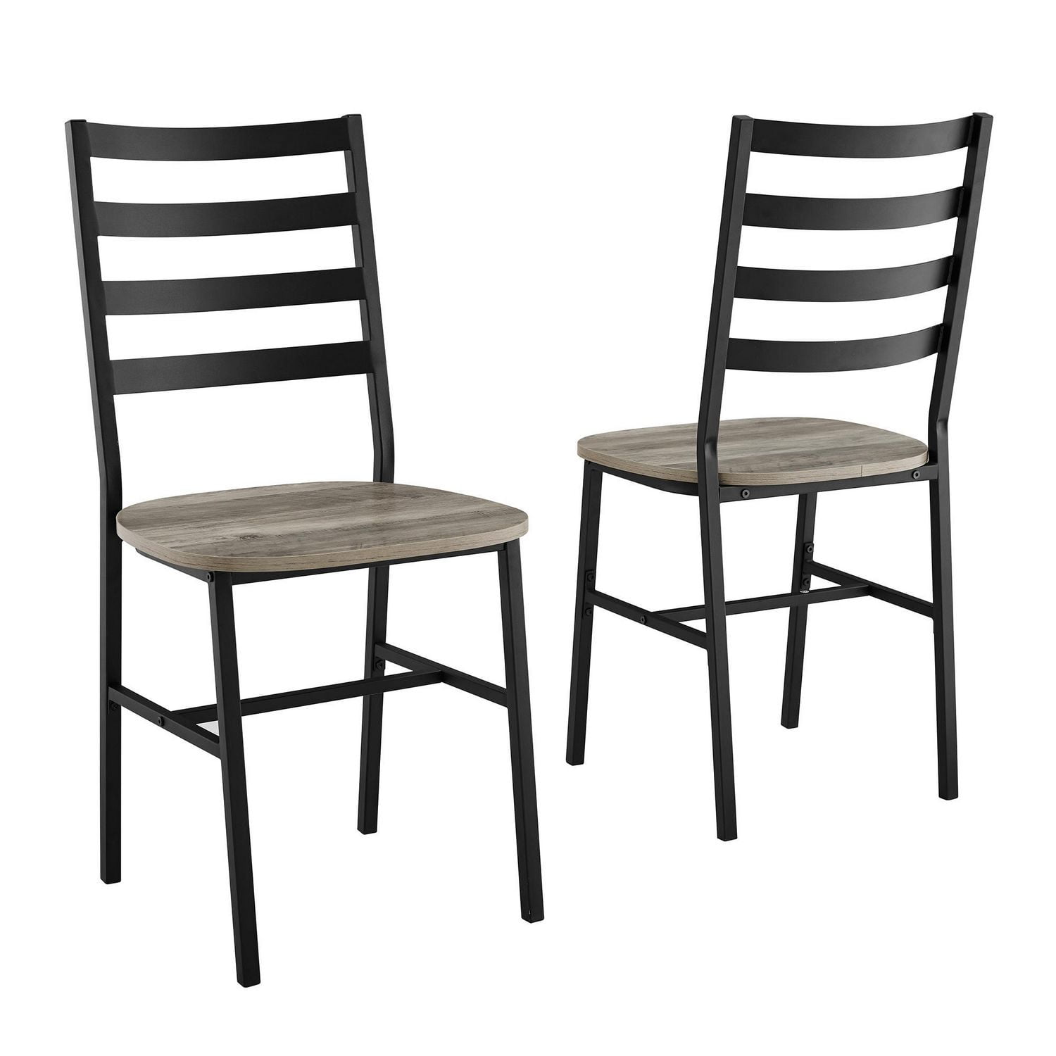 Modern Farmhouse Slat Back Dining Chair Set Of 2 Grey Wash Walmart Canada