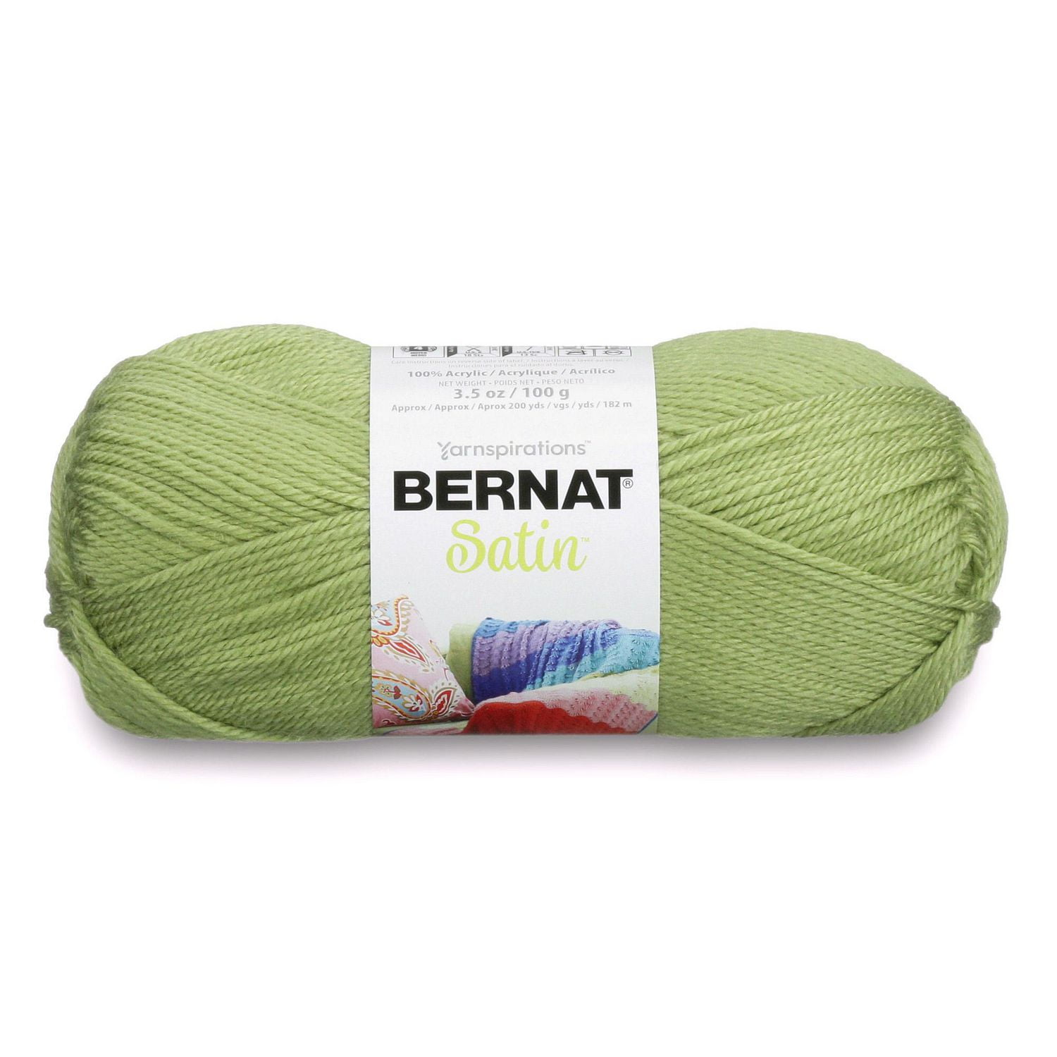 Bernat Satin Yarn Acrylic 4 Medium 3.5oz 100g 200 Yards Luxury satin worsted yarn