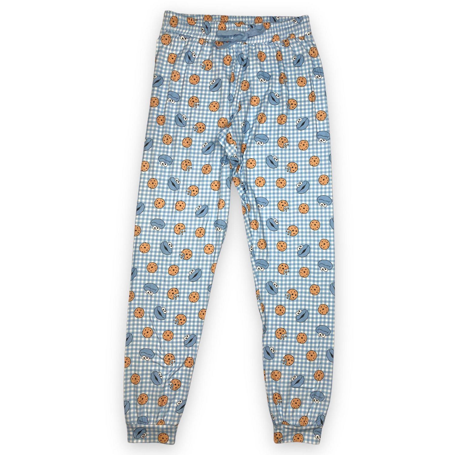 Sesame Street Ladie's Jogger. These comfy joggers for woman have an elastic  waist band and draw string with elastics at the ankles and 