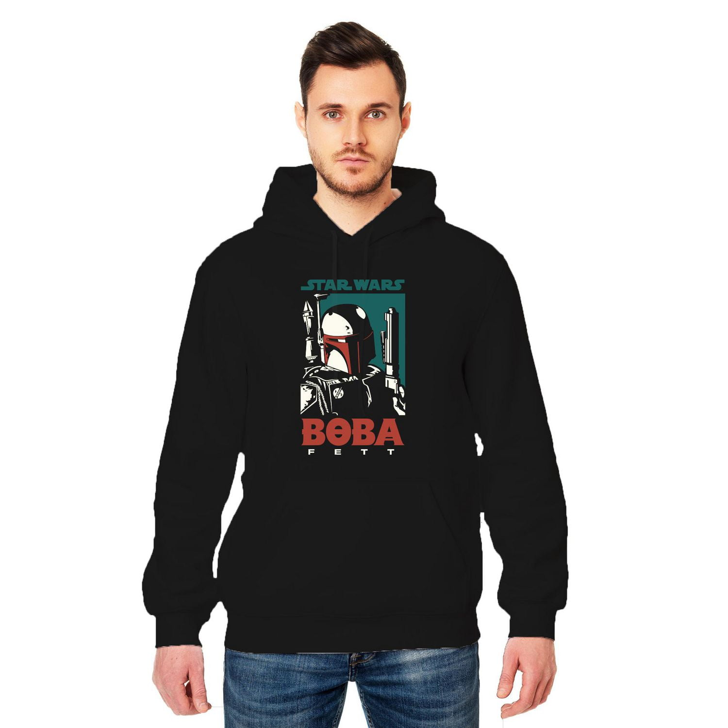 Mens Star Wars Boba Profile Hooded Pullover