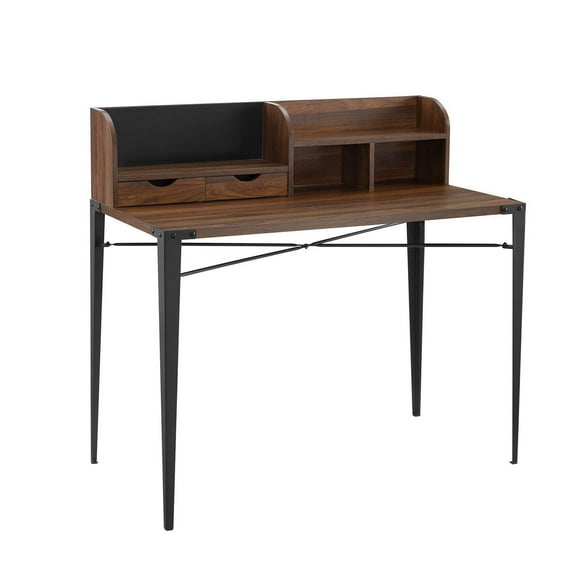 Secrétaire industriel de 106,68 cm (42 po) avec huche - Noyer foncé