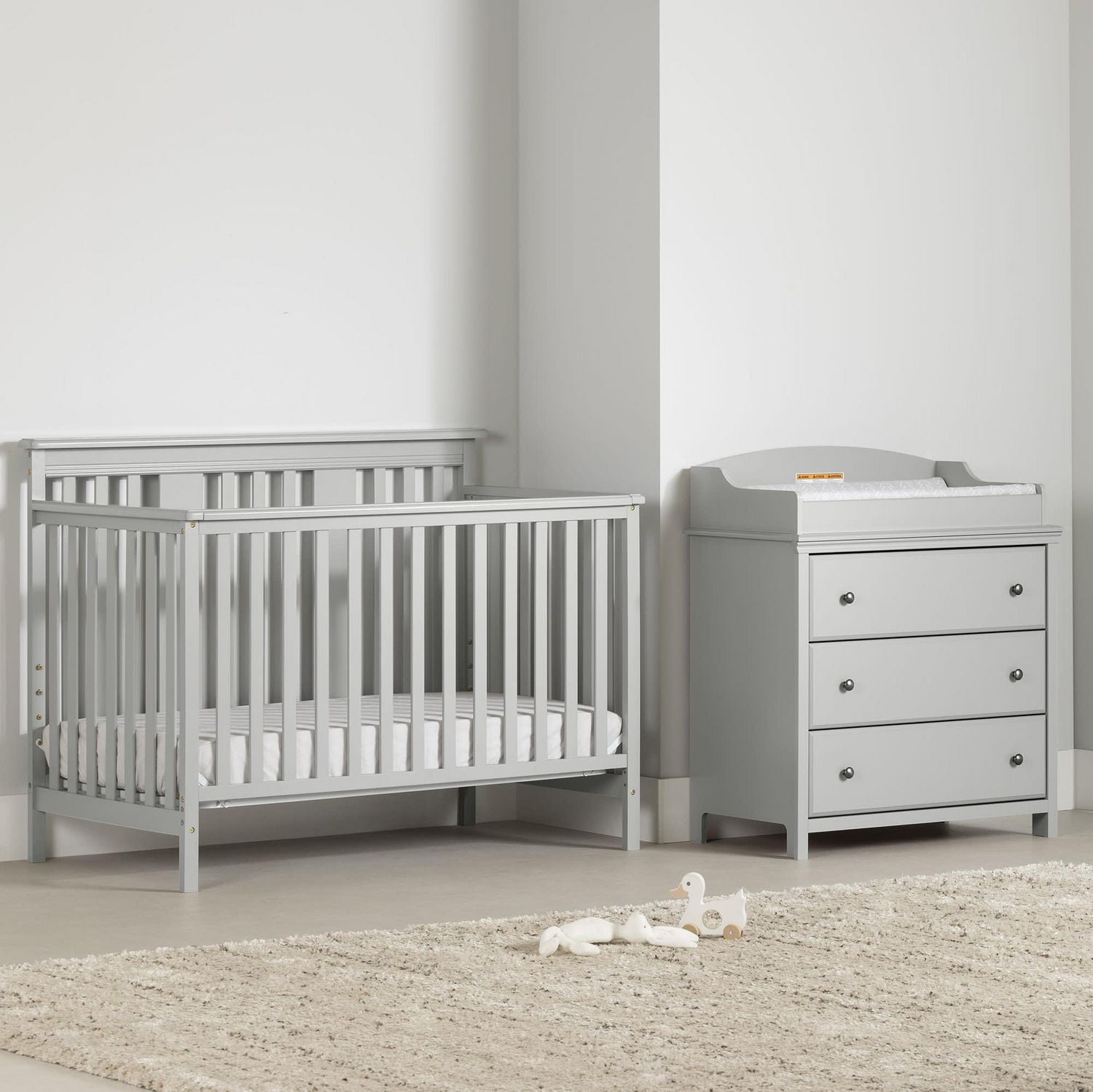 Baby Crib and 3 Drawer Changing Table Set from the collection Cotton Candy South Shore Walmart