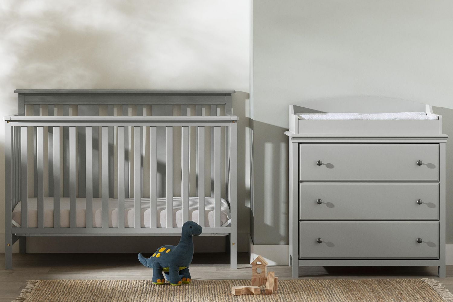 Baby crib with changing table and dresser best sale