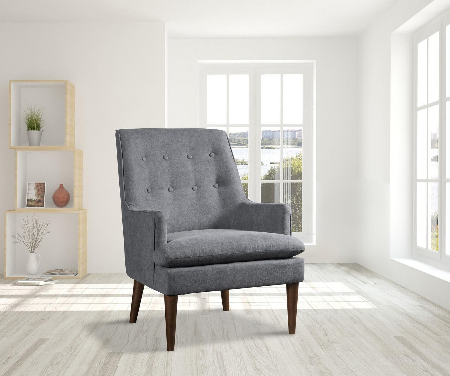 Topline Home Furnishings Dark Grey Accent Chair Walmart Canada