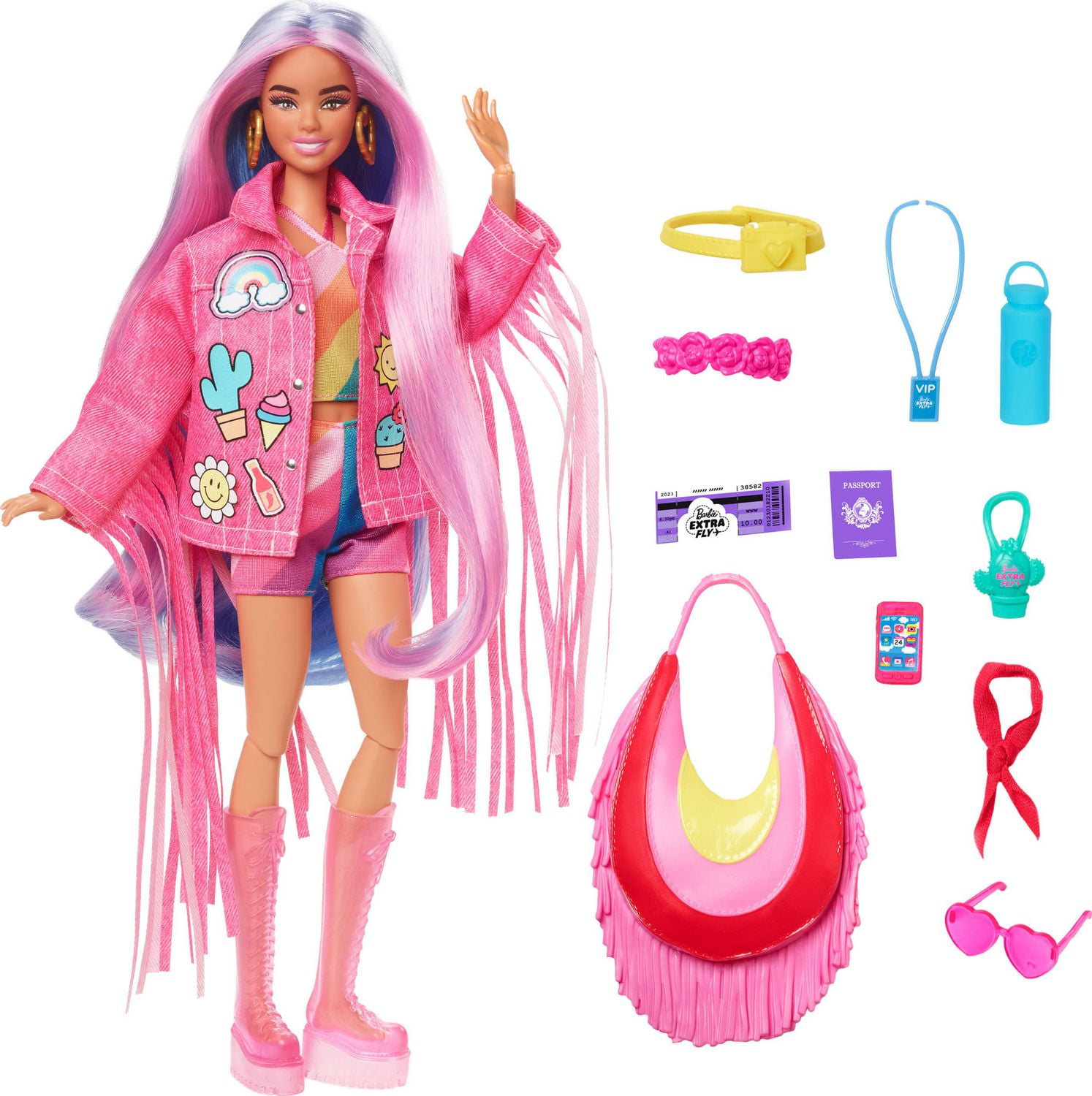 Travel Barbie Doll with Desert Fashion Barbie Extra Fly Walmart